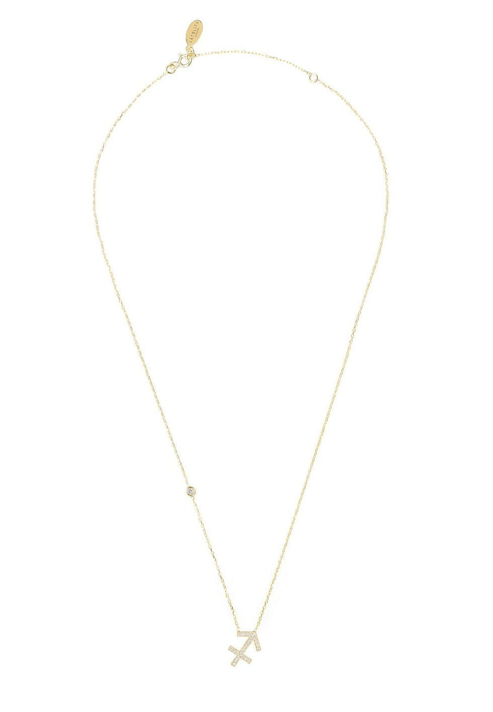 Thumbnail: Zodiac Star Sign Pendant Necklace Gold Sagittarius
