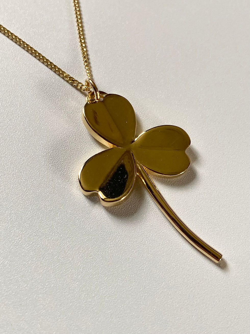 Thumbnail: 18K Yellow Gold Plated 3-Leaf Clover / Shamrock Necklace