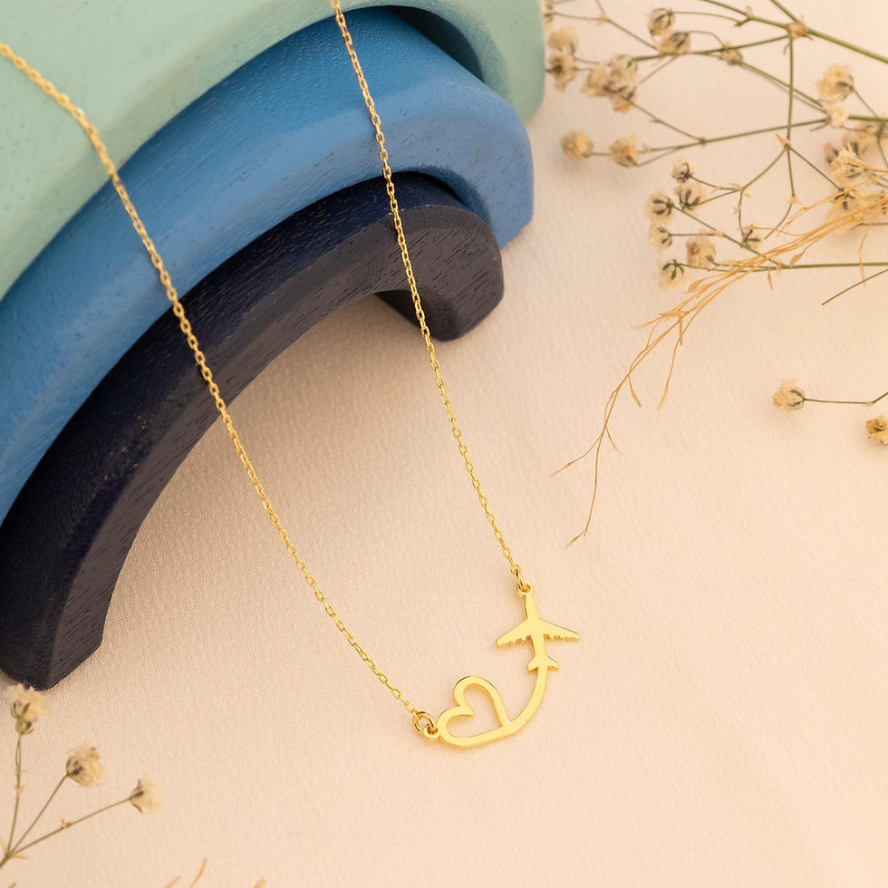 Thumbnail: Heart & Airplane Necklace