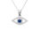 Thumbnail: Evil Eye Elliptical Necklace Blue Silver