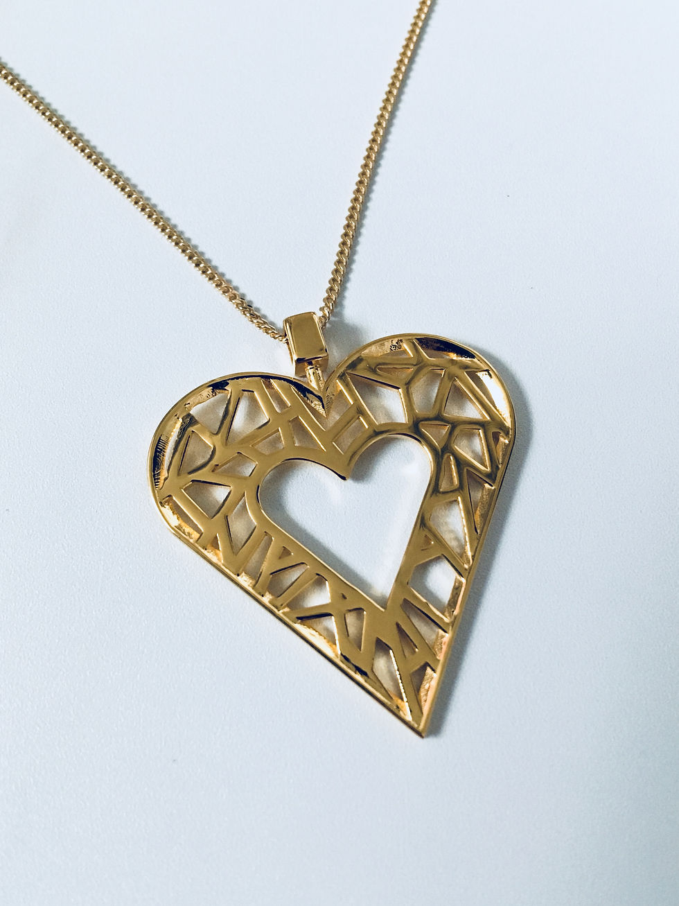 Thumbnail: 18K Yellow Gold Plated Heart Necklace - Birds Nest