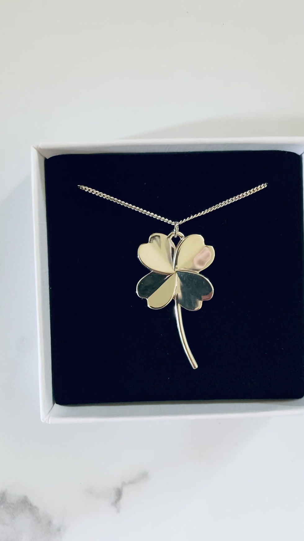 Thumbnail: Sterling Silver 4-Leaf Clover Necklace