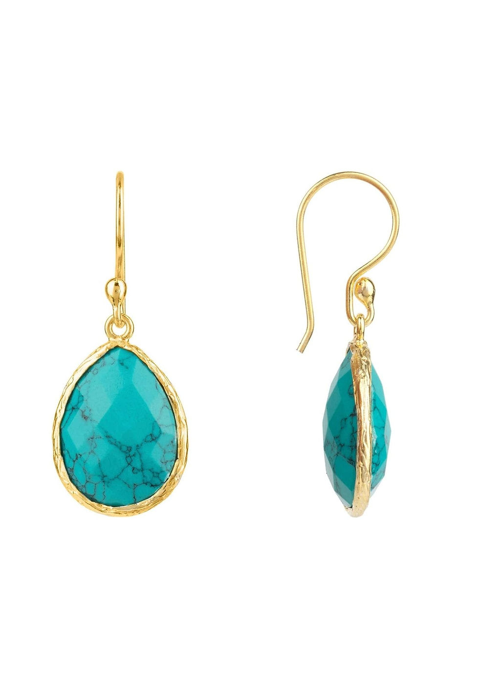 Thumbnail: Petite Drop Earrings Arizona Turquoise Gold