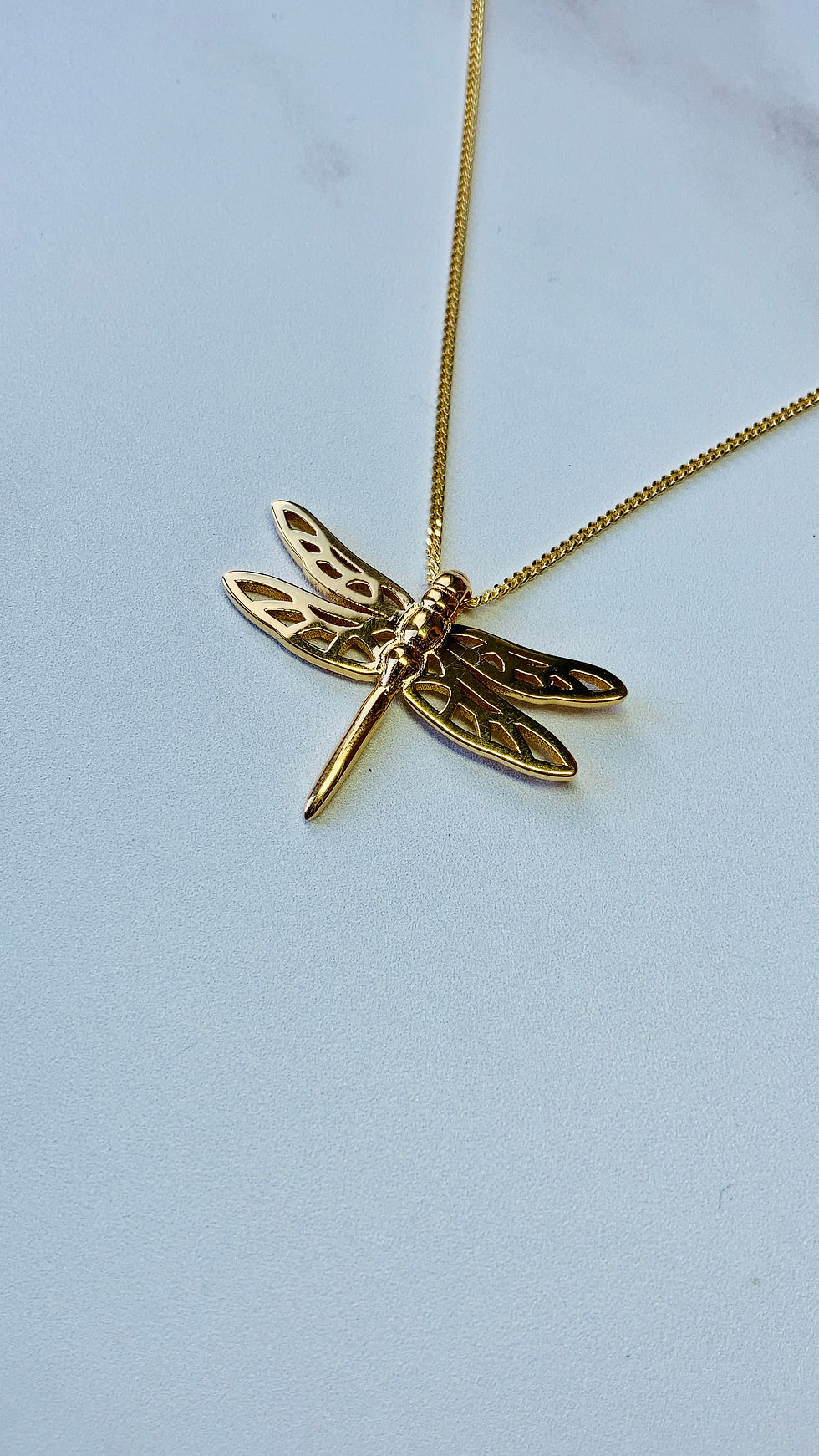 Thumbnail: 18K Yellow Gold Dragonfly Necklace