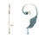 Thumbnail: Bird of Paradise Ear Climber Turquoise Gold Left