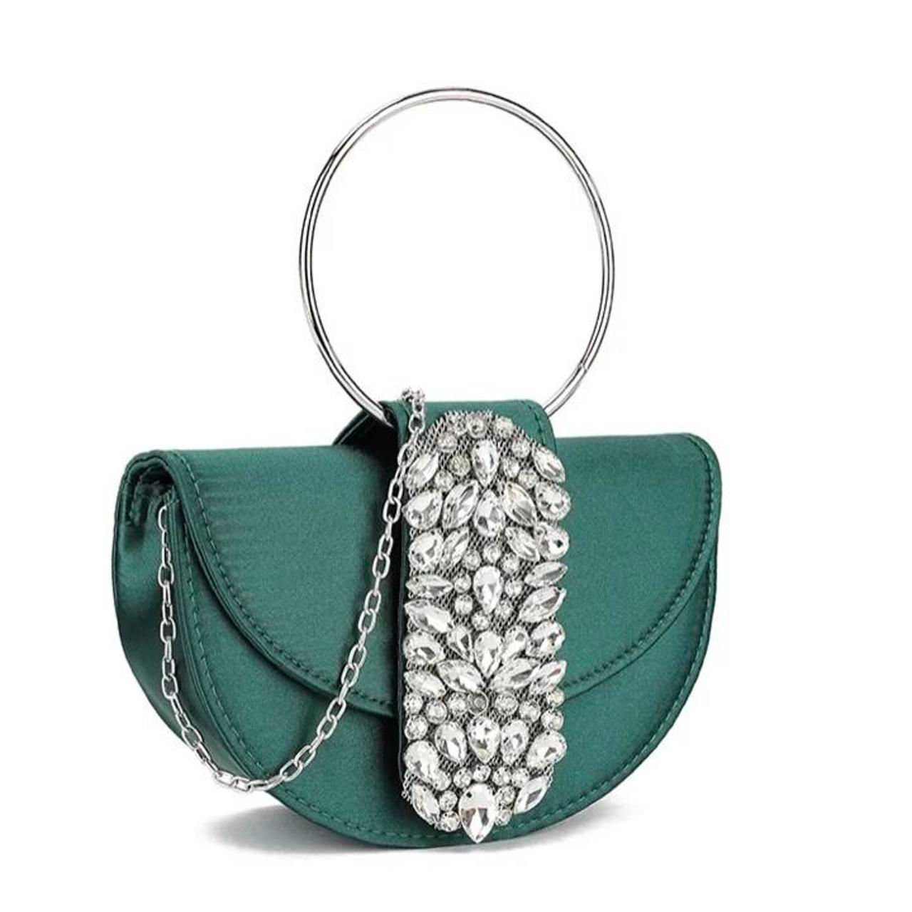 Green or Blue Jewelled Handbag & Clutch