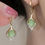 Thumbnail: Exquisite Luxury Green Opal Earrings Water Drop Shape Gems  