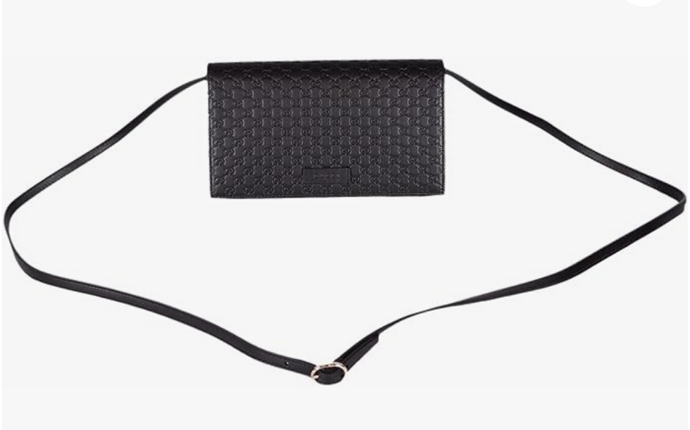 Thumbnail: GUCCI Gucci Black Micro Guccissima Leather Wallet Crossbody Bag