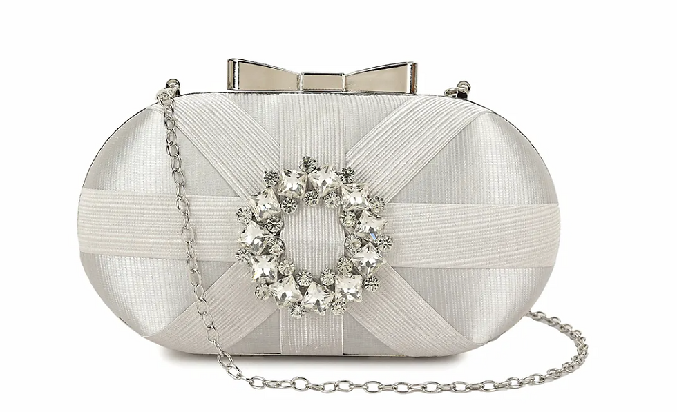 Thumbnail: Crystal Brooch Hard Case Clutch