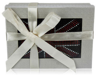 Thumbnail: Women's Black Rhinestone Union Jack Box Clutch