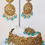 Thumbnail: Bronze and Light Blue Stone Choker Necklace Set