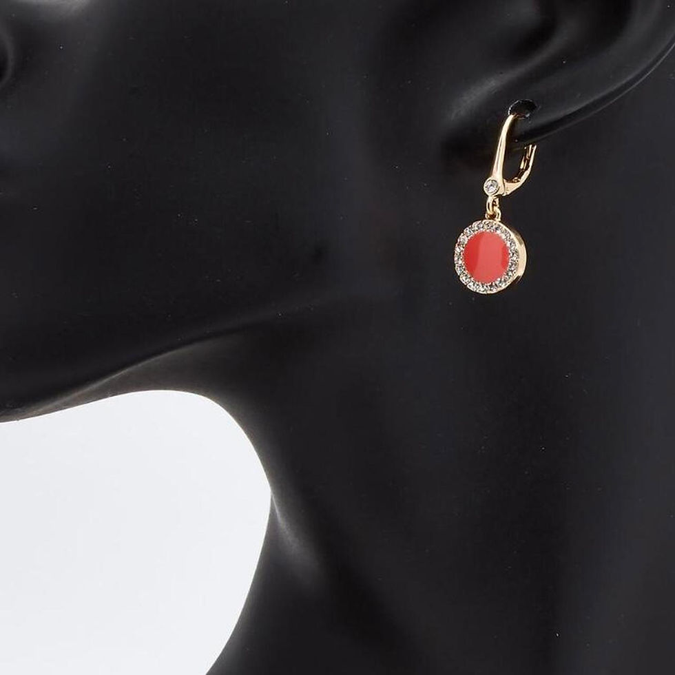 Thumbnail: DKNY Gold Plated Rhinestones Coral Drop Earrings