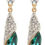 Thumbnail: Vintage Blue or Green Long Drop Dangle Teardrop Crystal Earrings  
