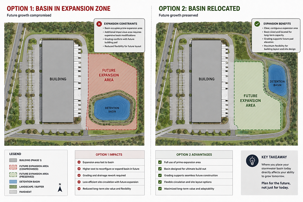 The Stormwater Basin vs. Expansion Battle: How One Early Decision Can Limit Future Growth