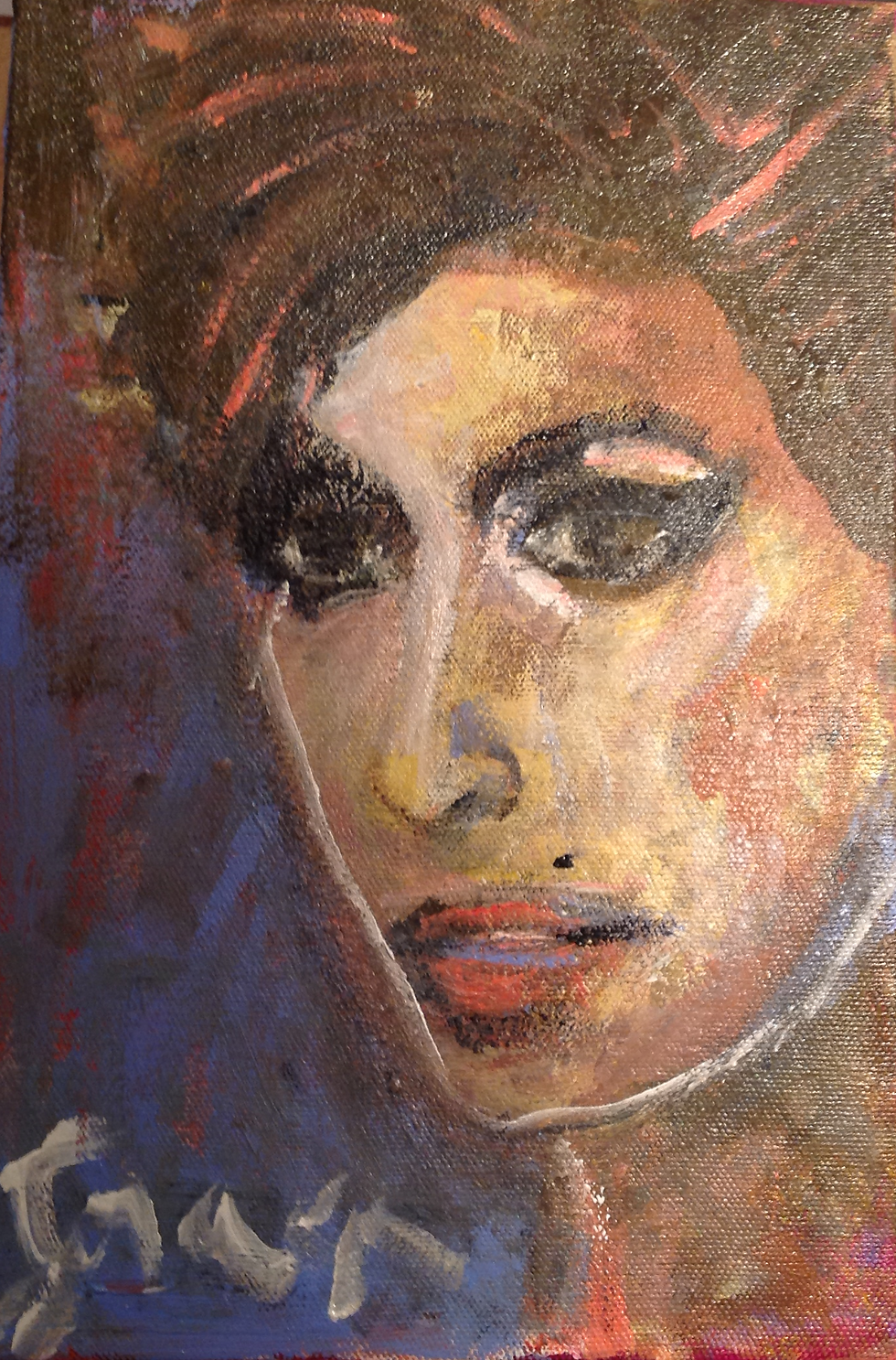 retrato em acrílica