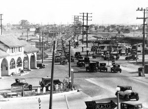 The white building on the left is The Arches (circa 1926) in Newport Beach. Photo courtesy of the city of Newport Beach