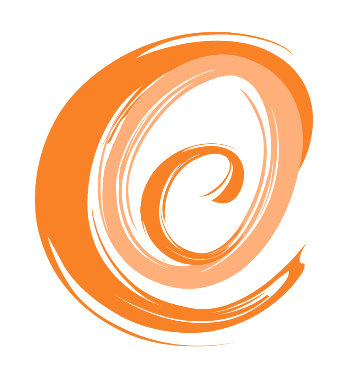 Two-toned orange swirl logo for Culture OC