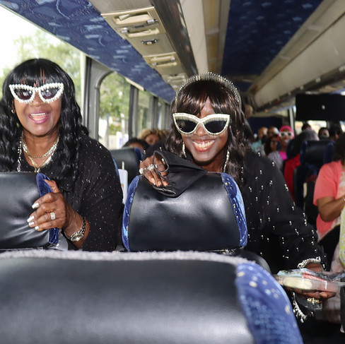 Road Ready Tours passengers arriving at the West Coast Black Theatre Troupe in Sarasota for the Marvin Gaye musical production.