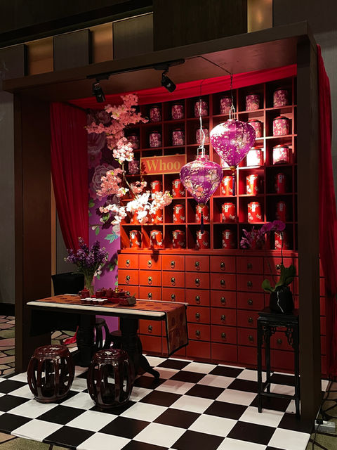 Branded event photo booth for social media engagement and client branding.