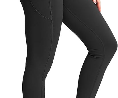 SANTINY Women's Fleece Lined Winter Leggings Water Resistant High Waisted Thermal Hiking Running Warm Pants Women Pockets