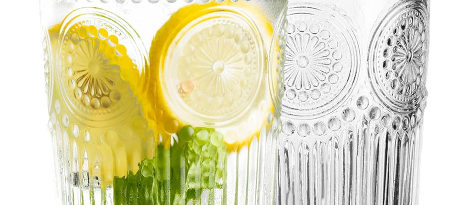 Highball glasses set of 2, 10.5 oz, sunflower design.