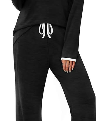 XIEERDUO Womens Pajama Sets Long Sleeve Sleepwear Soft Pjs Lounge Chest Pocket Two Piece Sets For Women