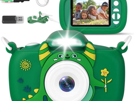 Kids Digital Camera 1080P - 2.4" Screen, Dual Lens, 32GB Card, Shockproof Case for Ages 3-12 - Educational Toy with Games & Filters