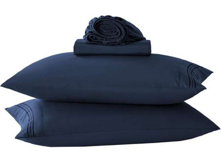 Yibeizi Navy Blue Queen Sheet Sets-Luxury Hotel Style-Extra Deep Pocket Fitted Bed Sheet Set-Microfiber Bedding Sheets & Pillowcases-Soft Cooling Bedsheet 4 Piece