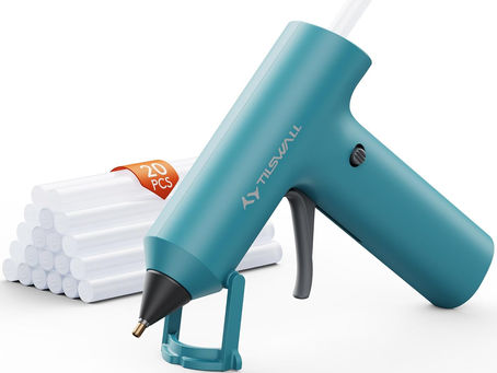 Tilswall Cordless Hot Glue Gun, Fast Preheating, Glue Gun and Sticks Set with 2Ah USB-C Rechargeable, 20 Premium Glue Sticks, High Temp Compact Size Ideal for Crafts, DIY Making, Repairs Blue