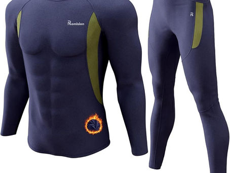 romision Thermal Underwear for Men Long Johns Fleece Lined Hunting Gear Bottom Top Set Base Layer for Cold Weather Gift