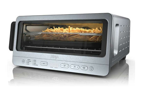 Ninja Flip Toaster Oven&Air Fryer, 8-in-1 Functionality, Flip Up&Away Capability for Storage Space, LargeCapacity, Air Fry Basket, SheetPan, Wire Rack&Removable Crumb Tray, Stainless,1800 watts, SP151