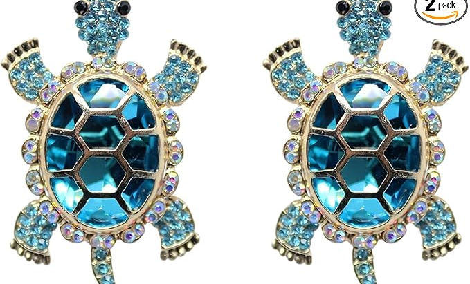 2 PCS Car Air Vent Clip Accessory, Air Vent Decor Charm, Car Interior Accessories Air Freshener (NO REFILL PADS) for Women, Rhinestone Crystal Air Conditioner Outlet Decoration, Blue