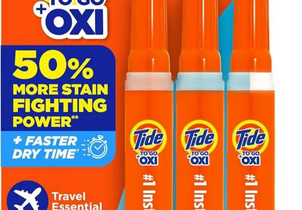⭐Tide Stain Remover for Clothes, Tide To Go Pen, Instant Stain Remover Pen & Spot Cleaner, Portable & Travel-Friendly, Works on Food & Drink Stains, Fits in Purses & Bags, 3 Count (Pack of 1)