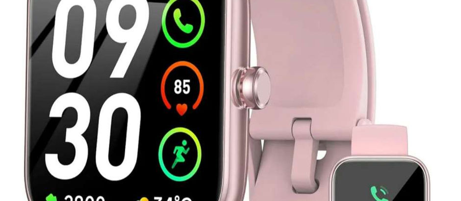 Smart Watch with Alexa Built-in, 1.83" HD Touchscreen Fitness Tracker, Bluetooth Notifications/Calls, IP68 Waterproof, 120+ Sport Modes, 24/7 Heart Rate & Sleep Monitor for iPhone Android iOS (Pink)