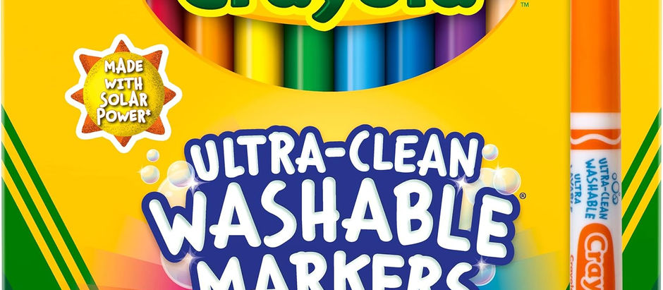 Crayola Broad Line Markers, 12 count, washable, assorted colors.