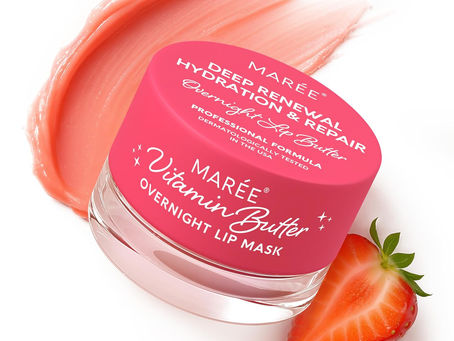 MAREE Lip Moisturizer Sleeping Mask Overnight - Moisturizing Lips Butter Balm with Hyaluronic Acid - For Very Dry Lips Care - Hidratante de Labios Care Products