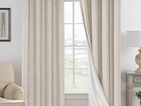 H.VERSAILTEX Blackout Curtains, Linen Curtains, 108 inches Long, 2 Panels.