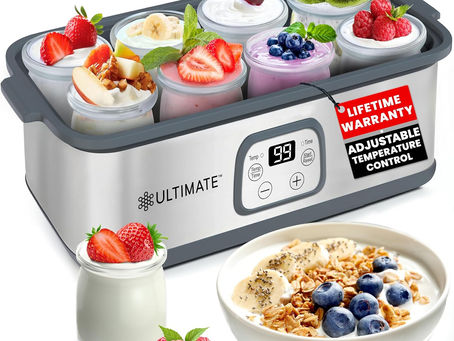 Ultimate Probiotic Yogurt Maker with Adjustable Temperature & Time Control - Make Trillions of Live Probiotics & Get Better Gut Health - ULTIMATE LIFETIME WARRANTY - Wellness Gifts for Men & Women