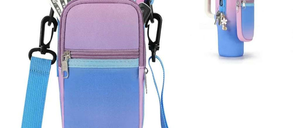 Water Bottle Carrier Bag for Stanley 40/30 oz Tumbler with Phone Pocket Neoprene Water Bottle Holder with Shoulder & Handheld Strap Stanley Cup Accessories