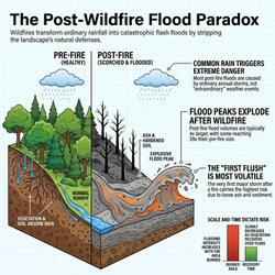 Why Hillsides Burned by Wildfire Flood More Easily - and What the Numbers Show