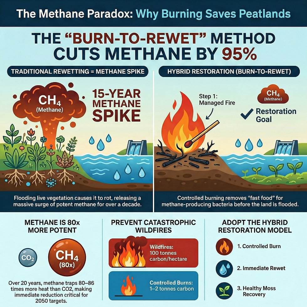How "Burn-to-Rewet" Cuts Methane Emissions by 95%