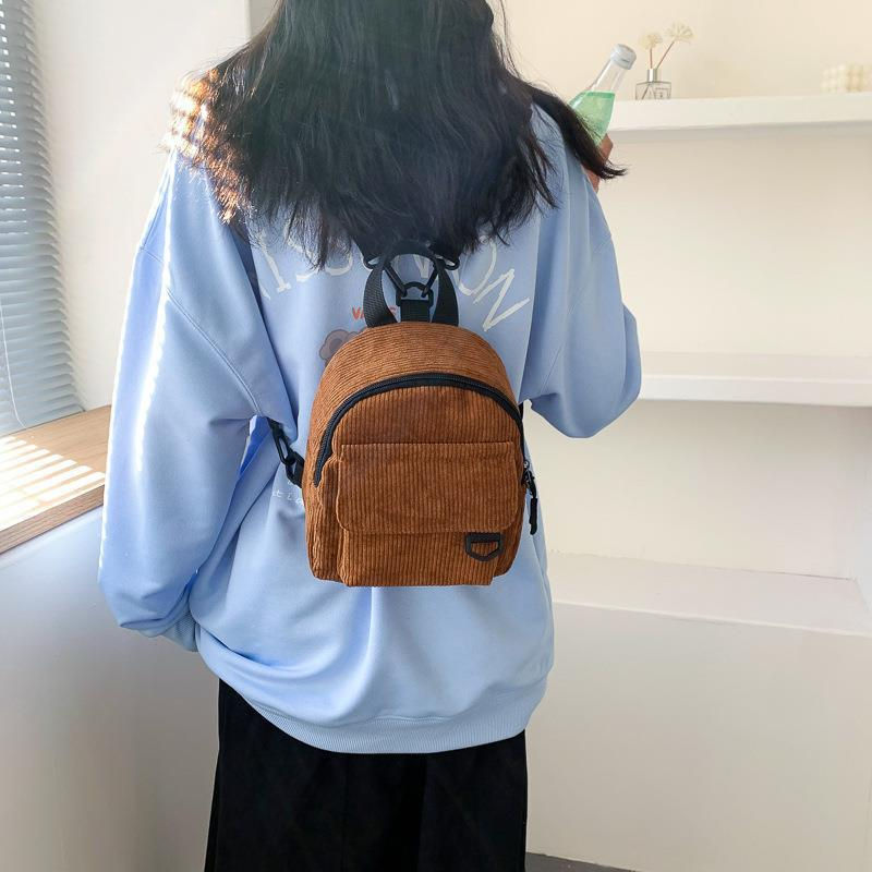 Miniatura: Cute Corduroy Backpack With Small Cosmetic Bag