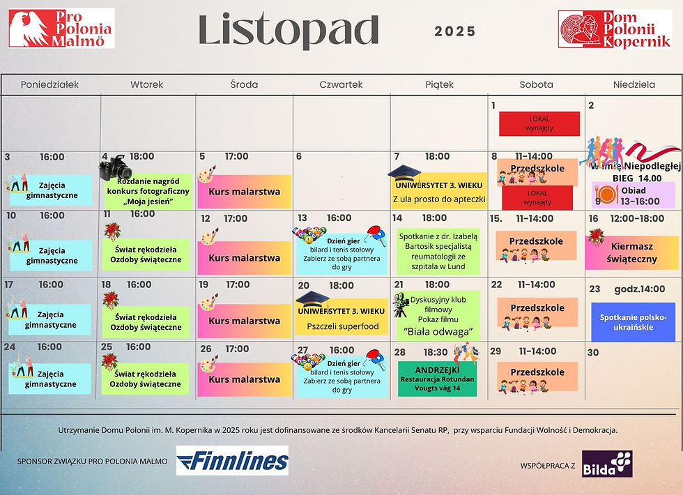 Listopad w Domu Polonii Kopernik