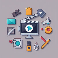 an image the symbolizes tools i use to create videos, digital products, and things I like_