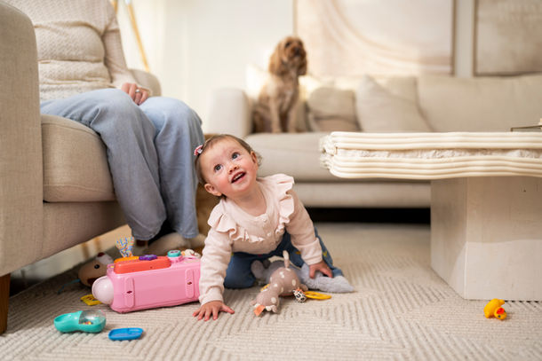 A lifestyle photo of a child looking upwards in Sydney Australia