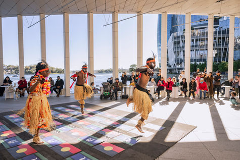 Torres Strait Island Dancers at a Small scale event in Sydney Australia
