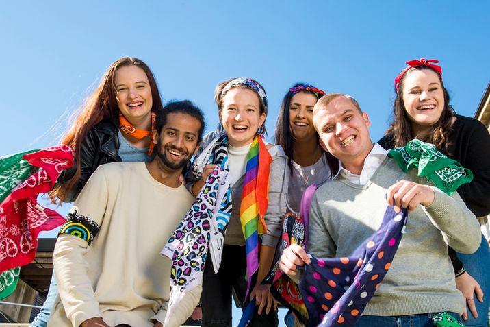 A Lifestyle photo of a group of young people with bandanas 
For the Not For Profit
CanTeen