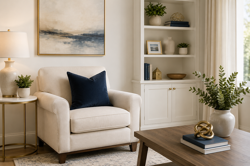 Modern living room with senior property management services