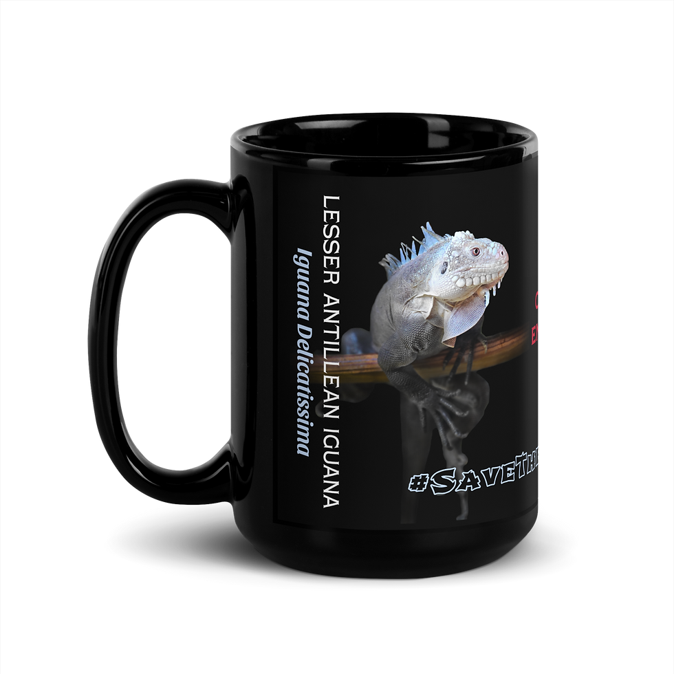 Thumbnail: M.O.R. Iguana SaveTheDelicatissima Black Glossy Mug