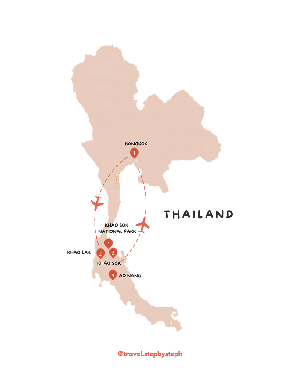 Thailand Itinerary in 2 weeks: Bangkok, Khao Lak, Khao Sok and Ao Nang